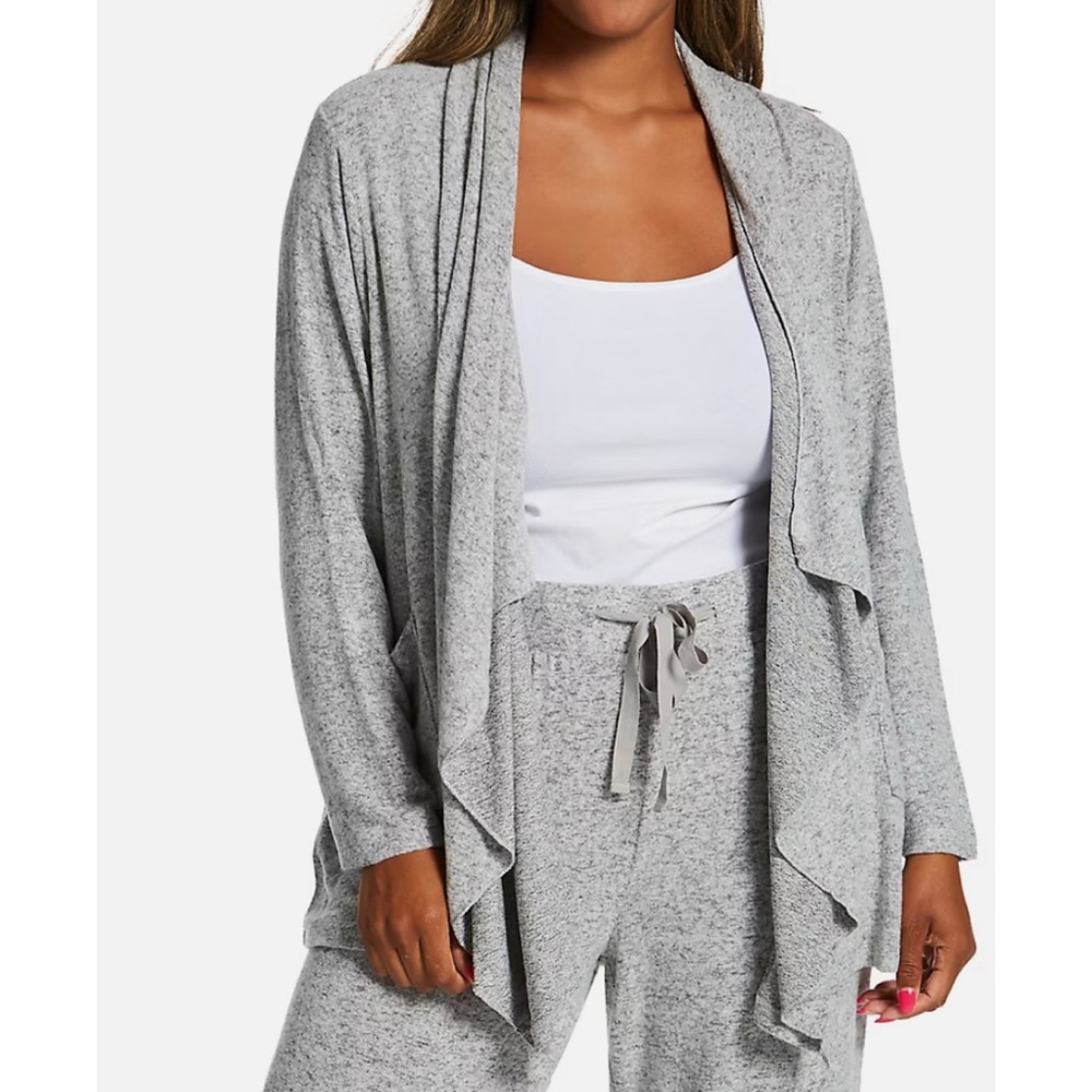 La Cera Plus Comfort Cascade Grey Cardigan Size Medium‎ NWT